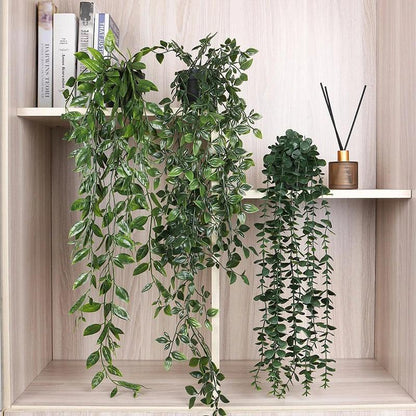 Green Artificial Hanging Plant Basket 90cm Decor