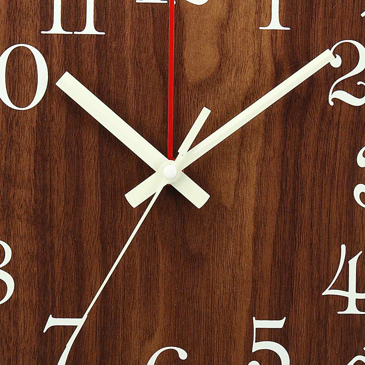 Rustic Wooden Glow Quiet Wall Clock
