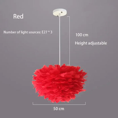 Simple Nordic Feather Drop Lamp with Bright LED
