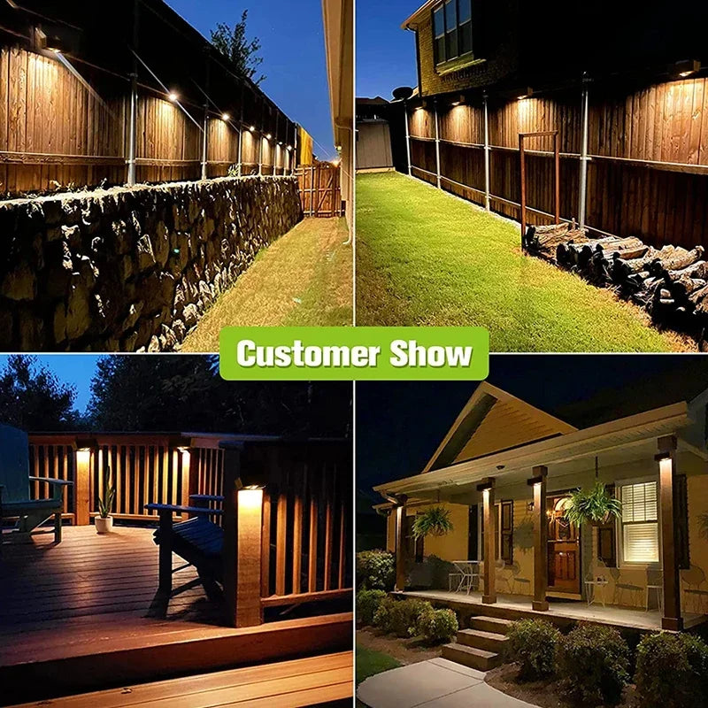 Outdoor Solar Powered LED Wall Lamp Waterproof
