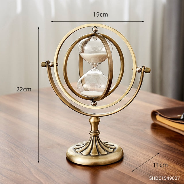 Elegant Metal Hourglass Desk Decoration