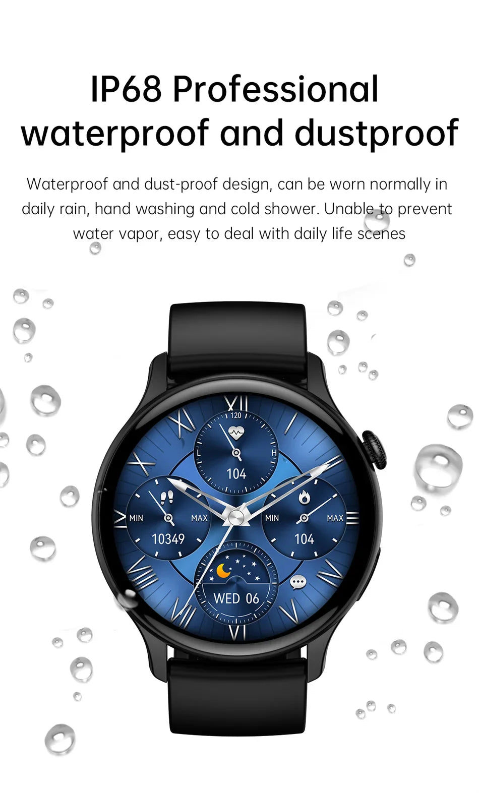 Luxury Gold Ladies Smartwatch with Fitness Tracker