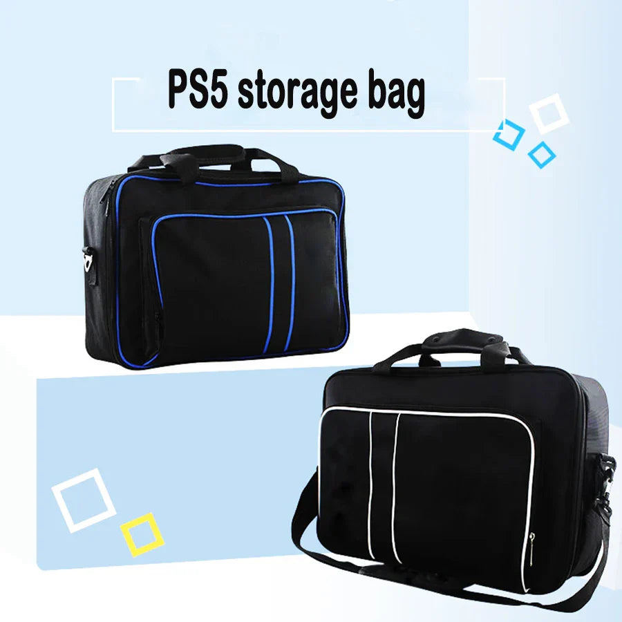 Durable PS5 Travel Bag with Shoulder Strap & Storage Pockets
