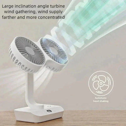 Portable Rechargeable Table Fan with LED Display