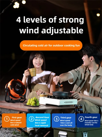 Portable 4-in-1 Fan and Night Light with Rechargeable Battery