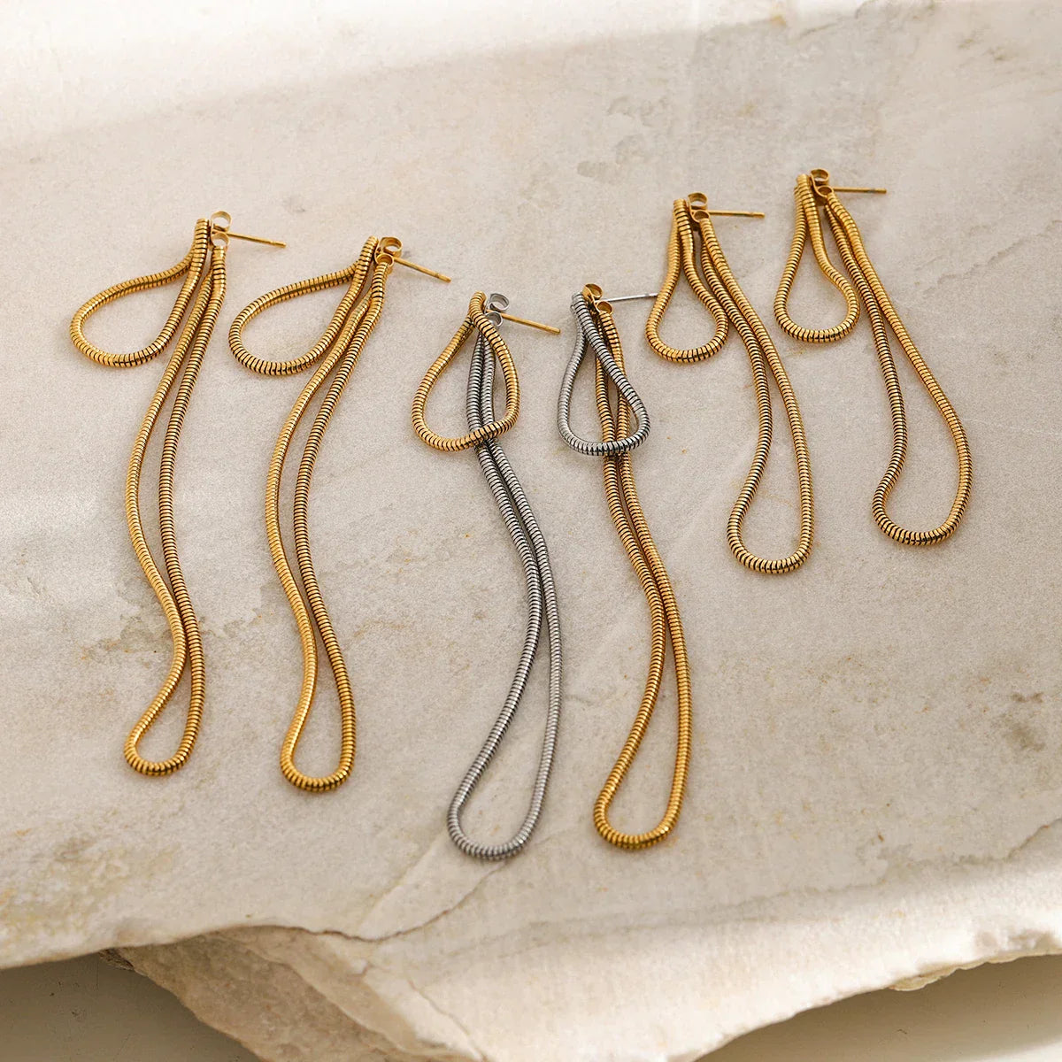 Elegant Drop Tassel Stud Earrings