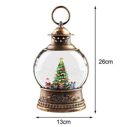 Traditional Christmas Snow Globe Lamp with LED Lights