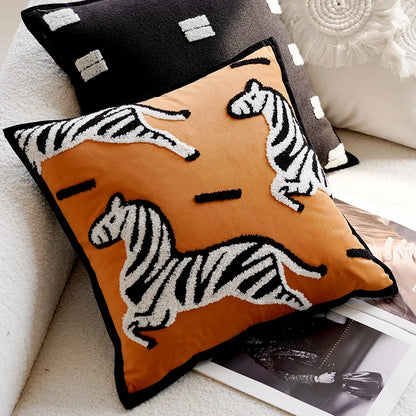 Stylish Embroidered Horse Print Throw Pillow for Home