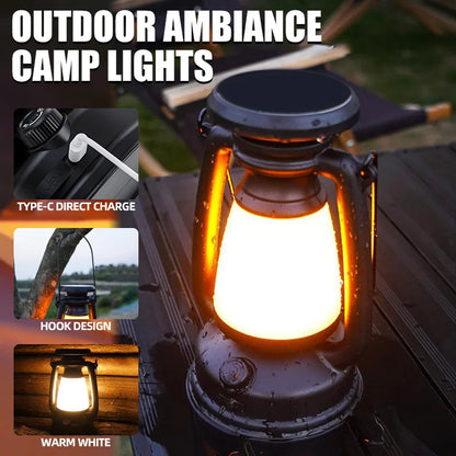 Vintage LED Lantern Table Light with Remote Control