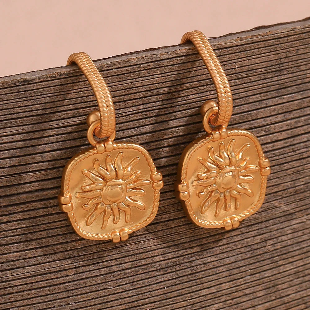 Delicate Gold Sun Drop Earrings