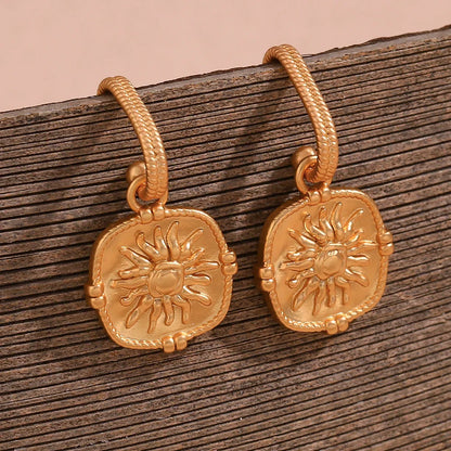 Delicate Gold Sun Drop Earrings