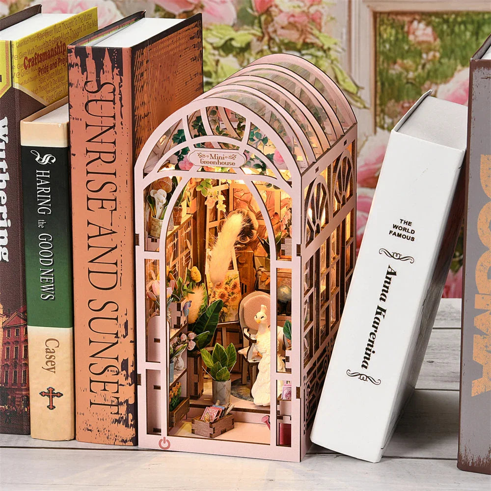 Cozy Mini Coffee Shop Book Nook Kit with LED Light
