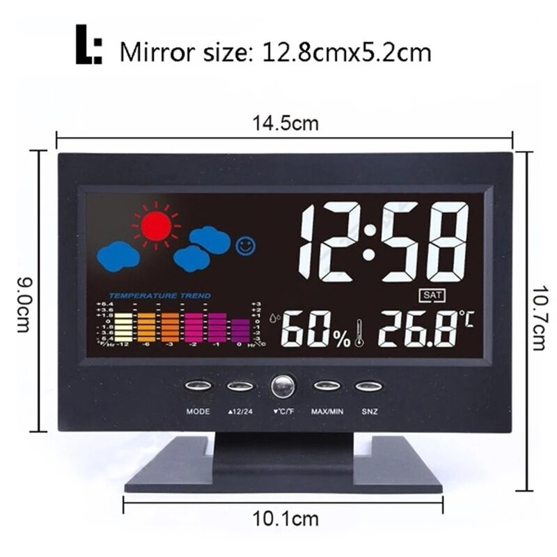 Digital Alarm Clock Weather Station Display