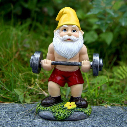 Comical Gnome Resin Statue for Home Garden Decor