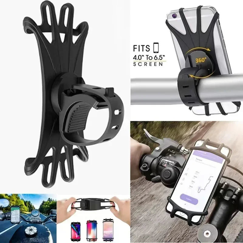 Flexible Bike Phone Mount 360 Rotate Silicone Holder