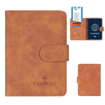 Genuine Leather Passport Wallet with RFID Blocker