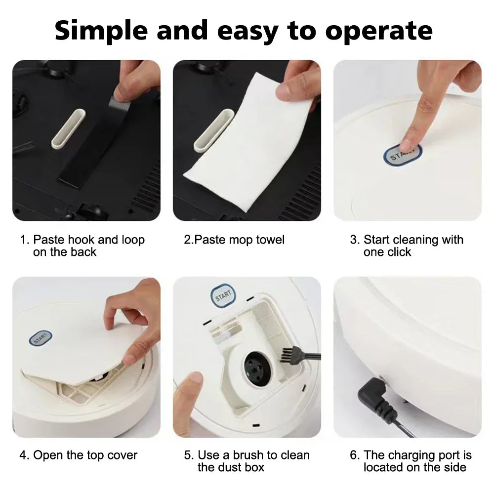Advanced 3-in-1 Robot Vacuum Cleaner 4000Pa Pet Hair