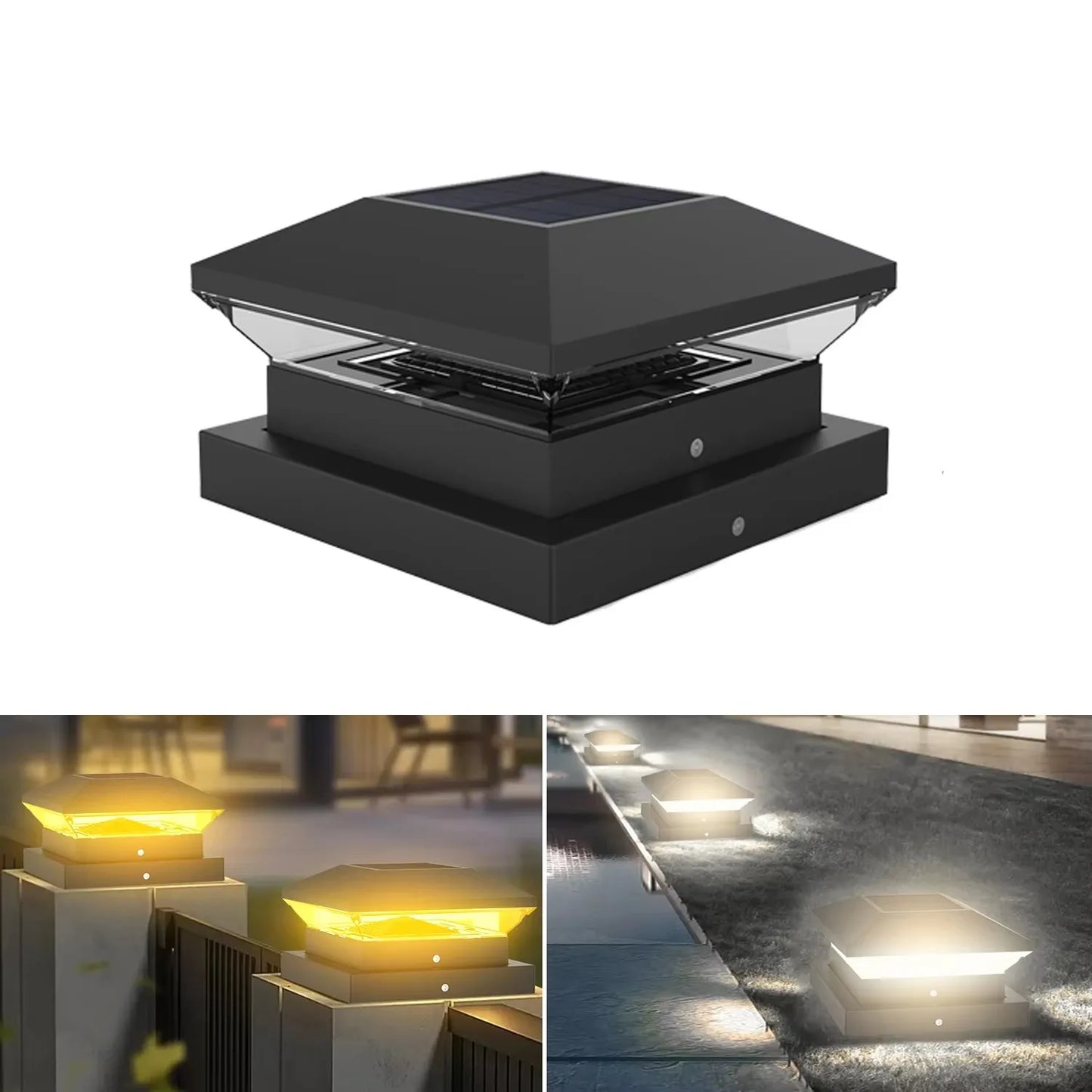 Outdoor Solar Post Lamp Adjustable Waterproof