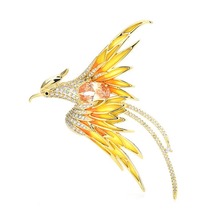 Vibrant Winged Phoenix Pin Badge
