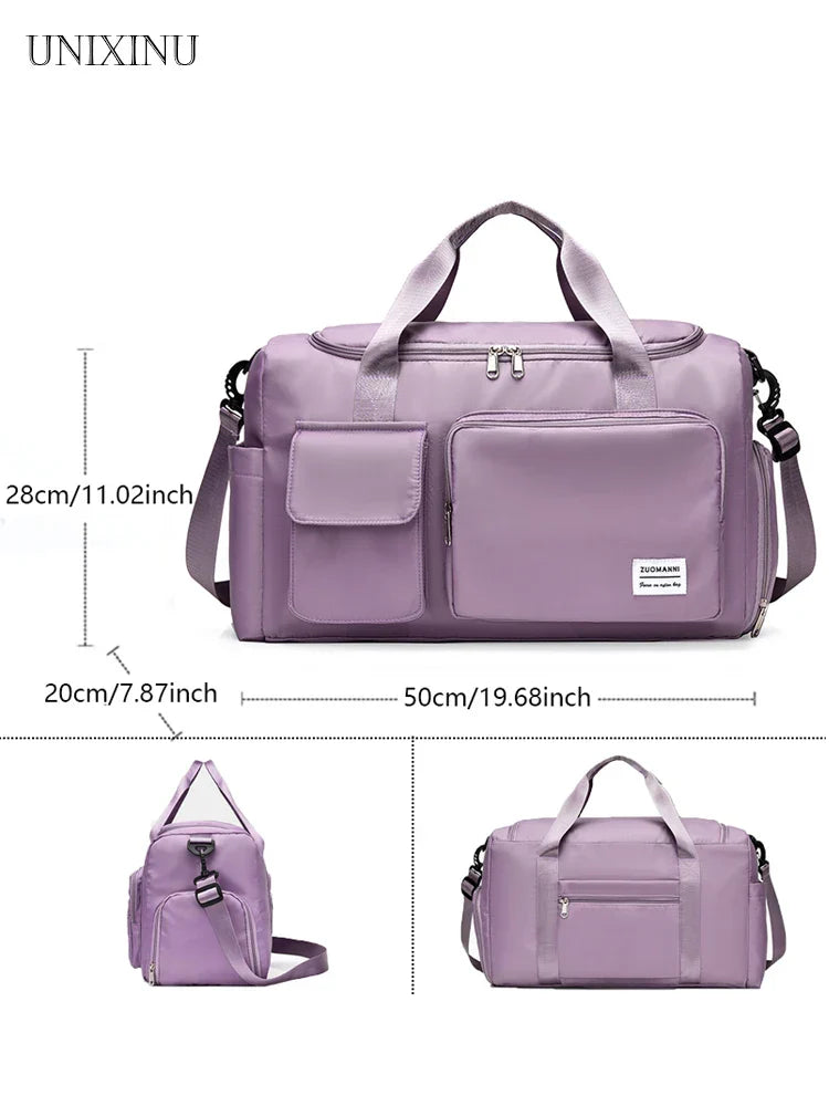 Spacious 35L Travel Duffel Bag with Shoe Pocket