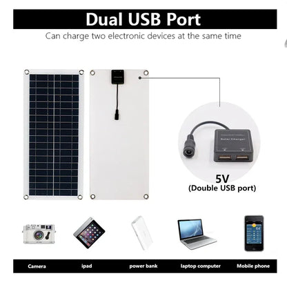 Portable 1200W Solar Power Charger Panel Kit