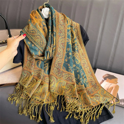 Soft Women's Cashmere Scarf Luxury Warm Print