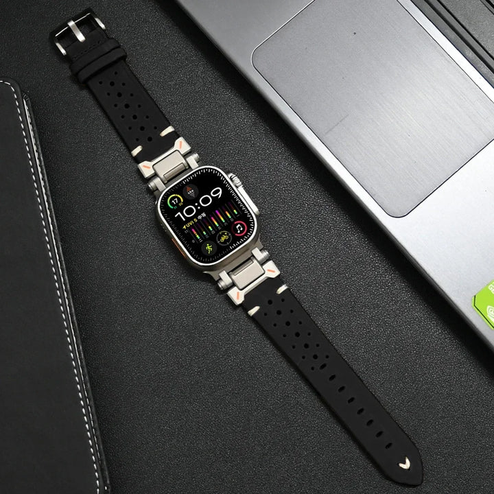 Premium Leather Apple Watch Strap - Classic & Durable Band