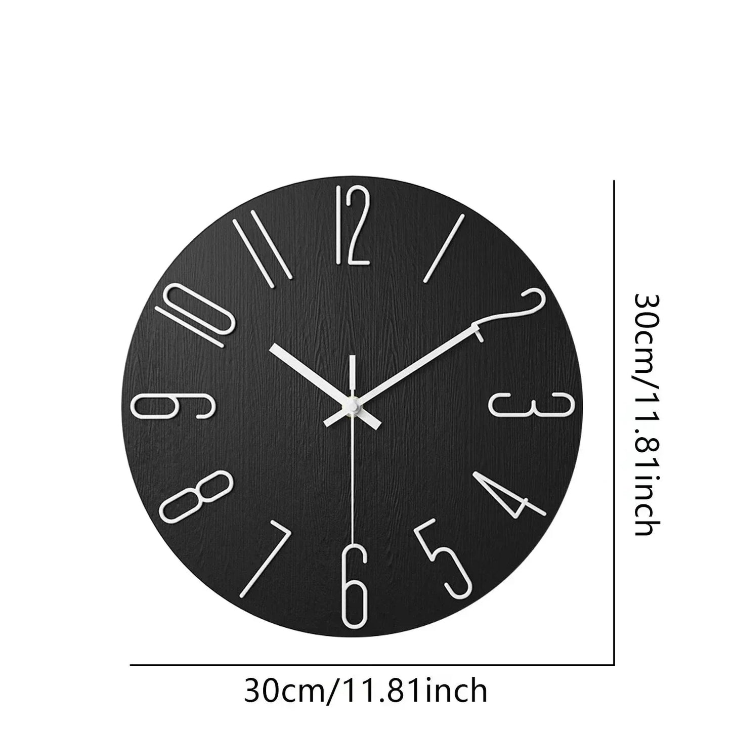 Simple Wooden Wall Clock – Quiet Quartz Modern Design