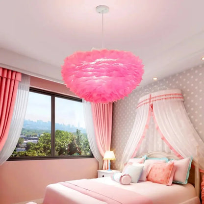 Simple Nordic Feather Drop Lamp with Bright LED