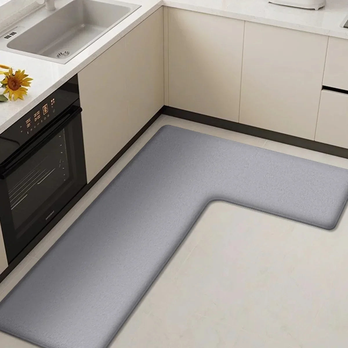 Premium Soft L-Shaped Kitchen Floor Mat