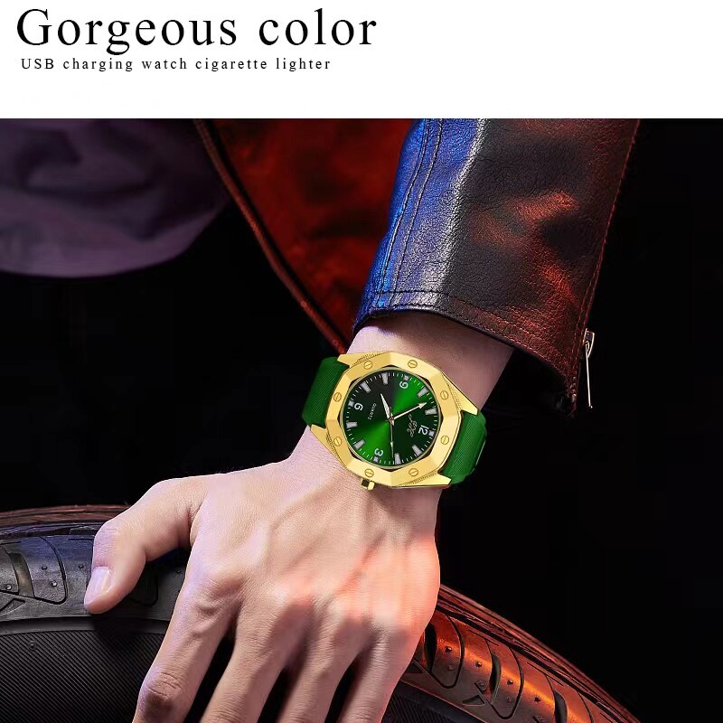 Fesara Rechargeable Electronic Flameless Lighter Watch