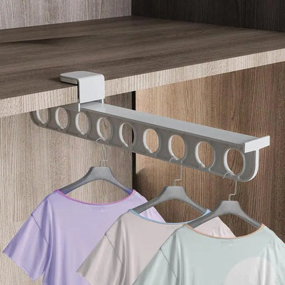 Space Saving Retractable Closet Hanger Organizer Rail