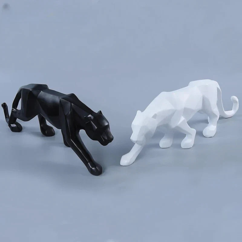 Unique Resin Leopard Figurine Decor Statue