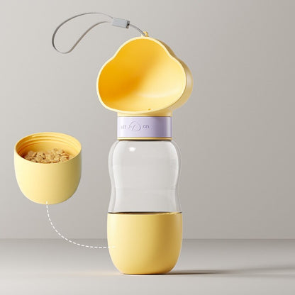 Portable 2in1 Pet Water Bottle Feeder Set