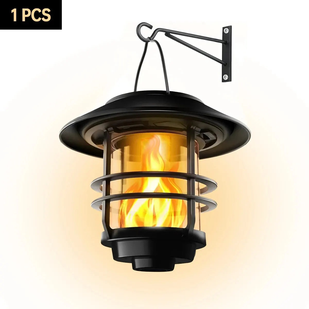 Outdoor Solar Hanging Light with Warm Flicker Effect