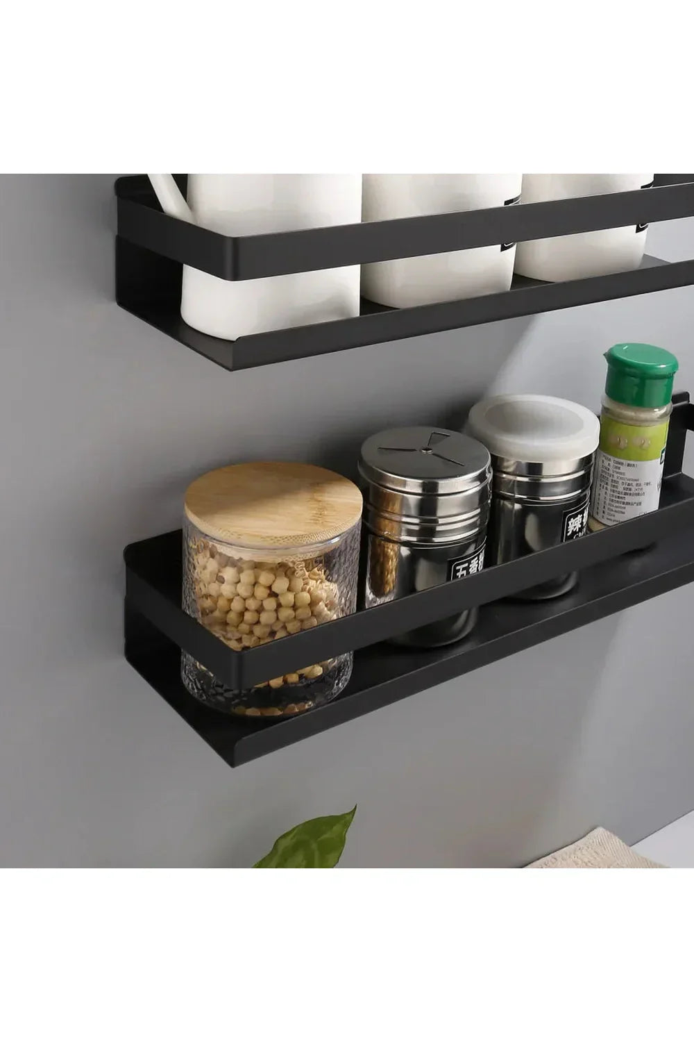 Stylish Wall Mounted Black Shelves