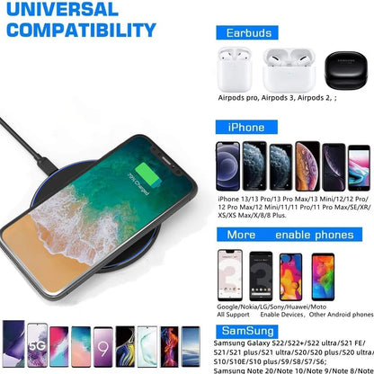 Quick 30W Wireless Charging Pad for iPhone & Android