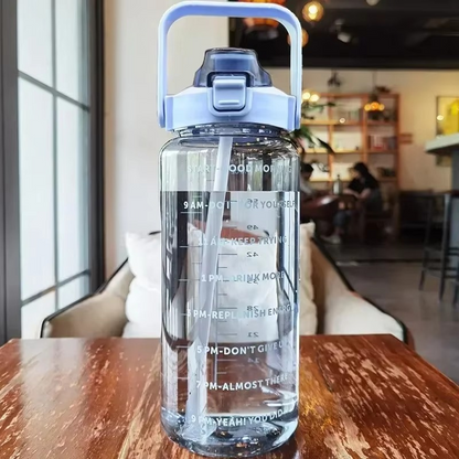 Big 68oz Fitness Water Bottle with Straw and Tracker