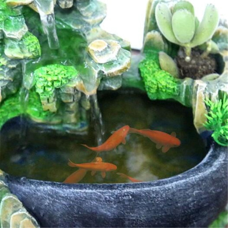 Soothing Desk Fountain with LED Light for Home Decor