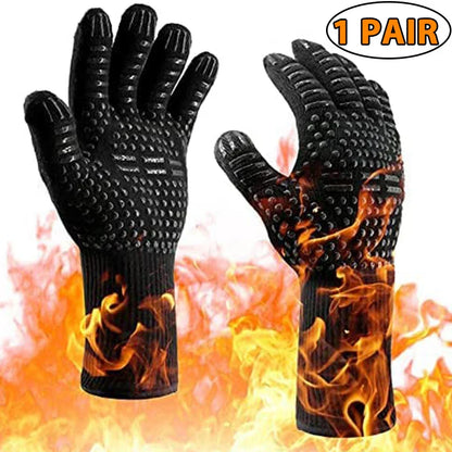 Heat Resistant BBQ Glove | Non Slip Silicone Oven Mitt