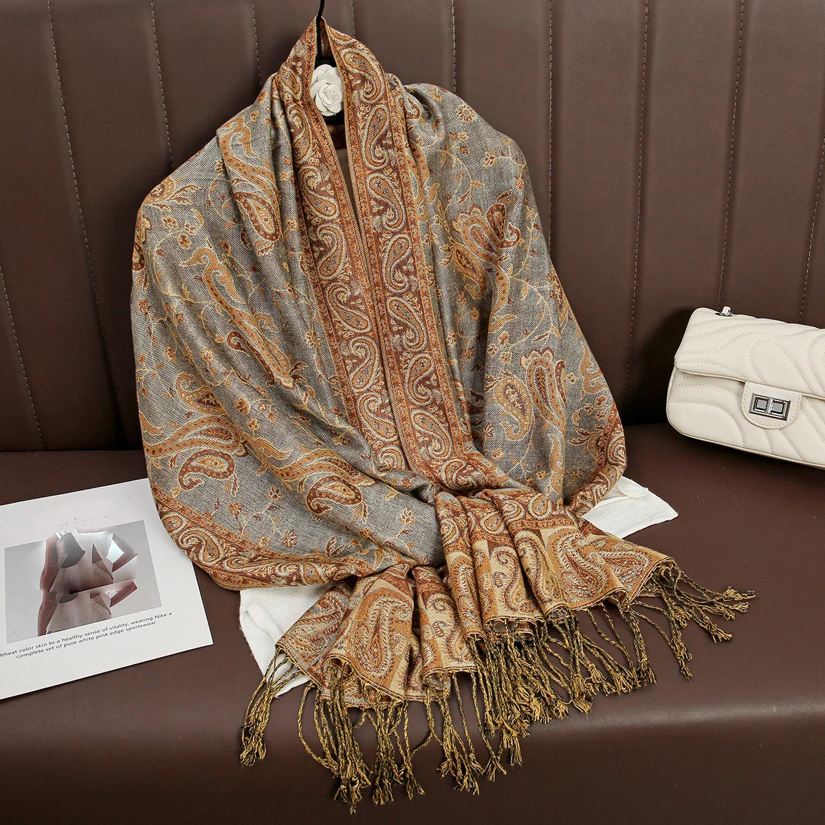 Soft Women's Cashmere Scarf Luxury Warm Print