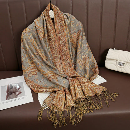 Soft Women's Cashmere Scarf Luxury Warm Print
