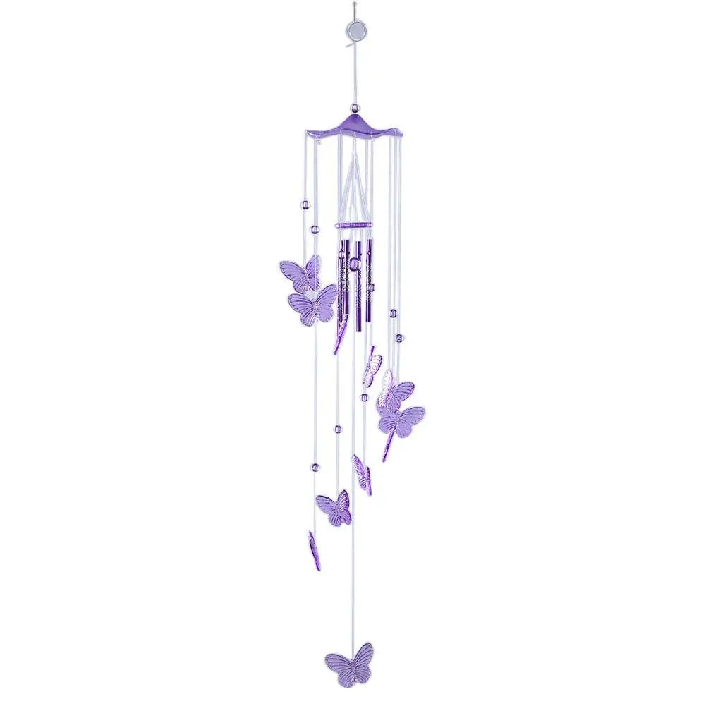 Delicate Metal Wind Chime with Bells and Butterfly Decor
