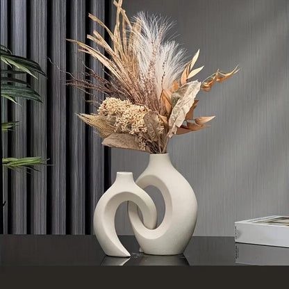 White Ceramic Vase Set