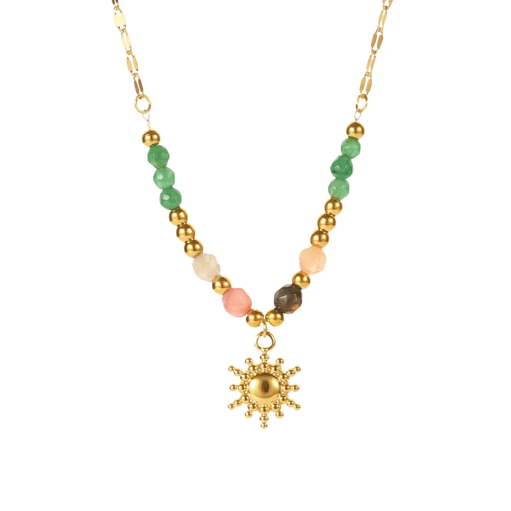 Delicate Bohemian Style Sun Necklace