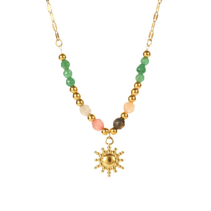 Delicate Bohemian Style Sun Necklace