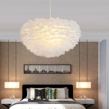 Simple Nordic Feather Drop Lamp with Bright LED
