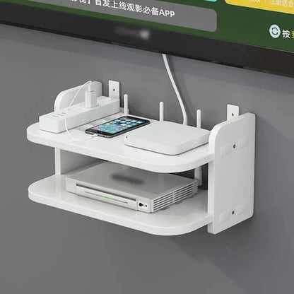 Wireless Router Storage Shelf with Hidden Cable Management