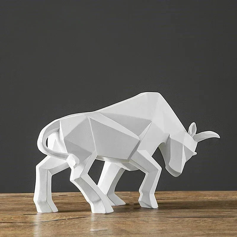Stylish Bull Resin Figurine Modern Nordic Decor