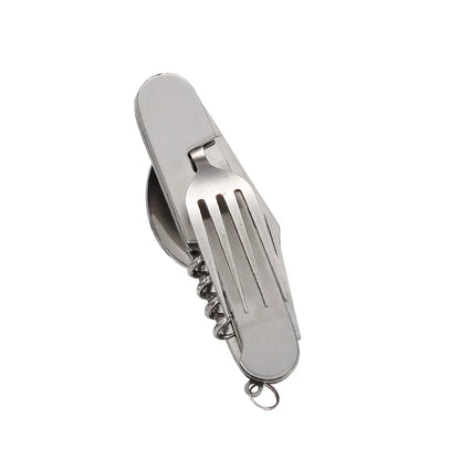 Portable 4-in-1 Stainless Steel Camping Cutlery Set